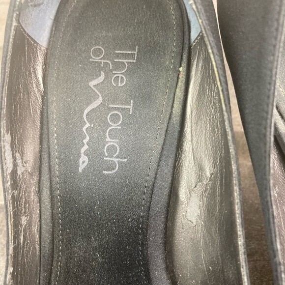 The Touch of Nina Black Open-toed Women's Heels Size 8US - Picture 5 of 13